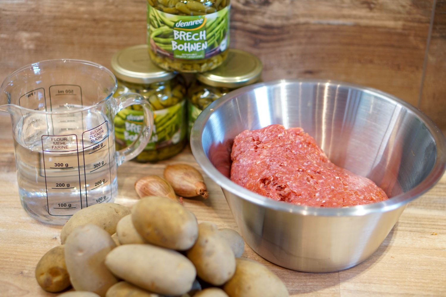 Brechbohnen mit Hackbällchen & Kartoffeln - Susamamma's Rezepte, Zutaten